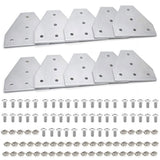 Seekliny 10pcs 2020 Bracket T Plate Connector Joint Plate T Slot Hardware V Slot Accessories 8020 Aluminum Extrusion Bracket Sil