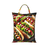 Hot-Dogs-Buns Travel Laundry Bag With Zipper, Waterproof Polyester Dirty Clothes Bag With Handle For Gym, Beach, Camping And Tra