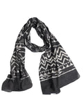Gutthi WomenS Cotton Stoles | Scarf Lightweight & Comfortable For All Seasons | Soft Floral Scarves, Size (100X180 Cm) (Black)