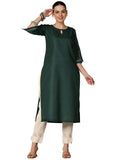 Libas Women'S Silk Regular Kurta (29281_Green
