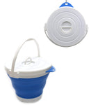 SAMMART 10L (2.64Gallon) Collapsible Fishing Bucket with Locking Lid - Foldable Round Tub - Portable Plastic Water Pail - Space 