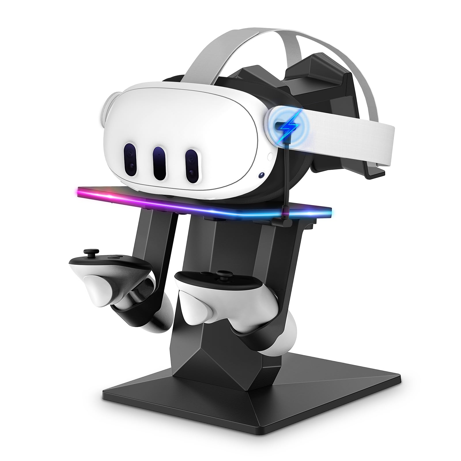 Bioherm Charging Dock Compatible with Meta Quest 2/ Quest 3/Quest 3S/Quest Pro?RGB Charging Vertical Stand?Accessories with Brig
