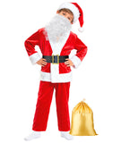 SHEJIZE Kids Santa Costume Childrens Santa Claus Costume for Kids Santa Suit 10-13Years (Cardigan Type, L)