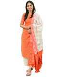 Anni Designer Women'S Cotton Blend Straight Printed Kurta With Pant & Dupatta (Lufta Orange_S_Orange_Small),Orange,S