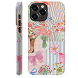 Generic Compatible with for iPhone 16 Pro Max,Pink Bow Ribbon Flower Boots Phone Case for Girl Women Boy Men,Scratch Resistant S