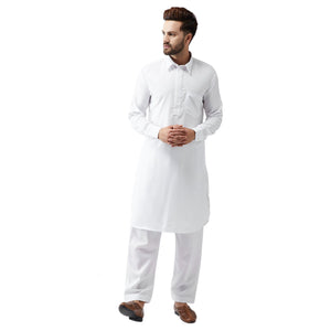 Sojanya (Since 1958 Men'S White Cotton Kurta Pathani Set Size L