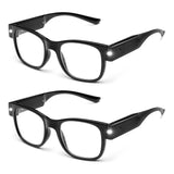 SKYWAY Reading Glasses Lighted Rechargeable Bright LED Readers with Lights Eyewear Clear Vision Unisex(2pack-1.0X)