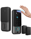 Lockin Veno Plus Smart Lock with Dual Swappable Batteries, 6-Month Power, 2K 180 Camera & Video Doorbell, Palm Vein/Fingerprint 