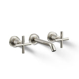 KOHLER Purist Widespread wall-mount bathroom sink faucet trim with 6-1/4 spout and cross handles, requires valve