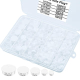 280Pcs White Plastic Hole Plugs, White Hole Plugs Hardware Plugs for Round Holes, Knockout Plugs Screw Hole Plugs for Reserved H