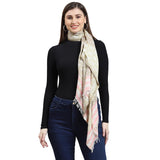Monte Carlo Womens Cotton Blend Self Design Stole (223Stl3940028, Cream, 28)