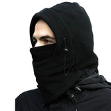 Gajraj Unisex Fleece Thick Winter Warm Full Face Cover Winter Cap/Monkey Cap/Balaclava Cap (MidNight Black)