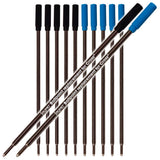 Jaymo 6 Black and 6 Blue = 12 Cross Compatible Ballpoint Pen Refills. Smooth Writing German Ink and 1mm Medium Tip. #8511 and #8