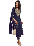 Gosriki Women'S Rayon Viscose Straight Embroidered Kurta With Pant & Dupatta (Galpatiyo Navy Blue-Gs_M_Navy Blue_Medium),Navy Blue,,B0DY856KZ3