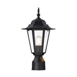 GRUENLICH Dusk to Dawn Outdoor Post Lights, Modern Black Exterior Lamp Post Light Fixture, Anti-Rust Aluminum Pole Lantern for G