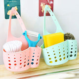 Bhuma Silicon Hanging Kitchen Sink Sponge Holder, Shelf Rack Basket Caddy, Scrubber Dish Soap Drain Rack (2 Pcs, Random Colour)