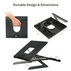 SIIG Laptop Stand, Ergonomic Adjustable Riser Stand, Smart Phone Holder & Heat-Vent, Portable Design Fit 10 to 17 (CE-MT3911