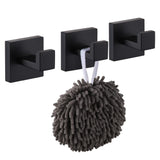 KOKOSIRI Bath Towel Hook Wall Mounted Square Robe Hook Coat Hook Bathroom Kitchen Garage Heavy Duty SUS 304 Stainless Steel 3 Pa