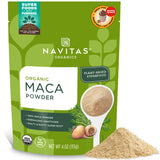 Navitas Organics Maca Powder - 100% Gelatinized Peruvian Maca for Adaptogen Smoothies, Lattes, Baking & More - Energize & Balanc