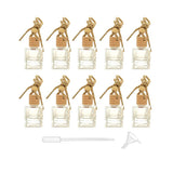 10 Packs Car Aromatherapy Diffuser Hanging Empty Glass Perfume Bottle Essential Oils Diffuser Bottles Automotive Interior Orname
