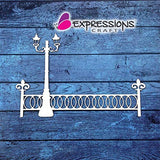 Immix Expressions Lamp Post With Fence Craft Chipboard Cutouts And Embellishments For Mixed Media/Scrapbooking/Cardmaking And Ot