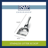 Rsvp International Endurance Collection Stainless Steel Kitty Litter Scoop, 4.75X2.5X11.25