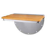 Pulse Showerspas 4004-Ssp Ergoseat, Ada Compliant Teak Shower Seat, Polished Stainless Steel