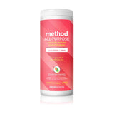 METHOD Pink Grapefruit All Purpose Cleaning Wipes, MultiSurface, Compostable, 30 Count (Pack of 1)
