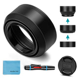 58mm Lens Hood Universal Collapsible Lens Sun Shade Hood with Centre Pinch Lens Cap for Canon Nikon Sony Pentax Olympus Fuji Cam