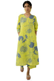 Anni Designer Women'S Rayon Blend Straight Printed Kurta With Palazzo (Anaar-Green-Nv_L_Green_Large),Green,L