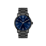 Timex Analog Watch For Man With Blue Round Dial & Black Stainless Steel Bracelet Band Water Resistant Men'S Wrist Watches - Twhg