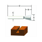 Vermont American 23113 3/8Inch by 9Degree Carbide Tipped Dovetail Router Bit, 2Flute 1/4Inch Shank