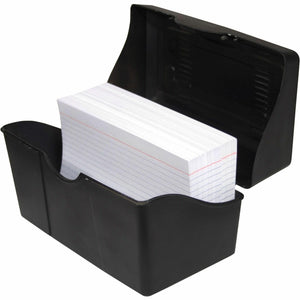 Innovative Storage Designs Plastic Card File, 4 X 6, 300-Card Capacity, Black