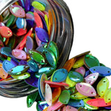 The Design Cart Assorted 2 Hole Oval Sequins Ntc1104065, 250 Grams, 8 mm Sequins for Embroidery Work, Jewellery Making, Designin
