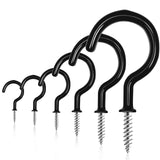 Cup Hooks Kit,100 PCS Screw in Cup Hooks,6 Size Vinyl Coated Screw Hooks,Multipurpose screw hooks,Ceiling Cup Hooks Wind Chimes 