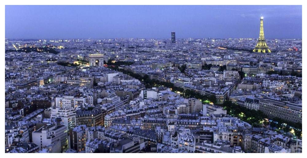 Aerial View Of Paris At Dusk-Paper Art-62,,X32,,