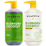 Alaffia EveryDay Coconut Shampoo and Conditioner - Normal to Dry Hair Cleansing with Ginger and Coconut Oil, Fair Trade, 32 Fl O
