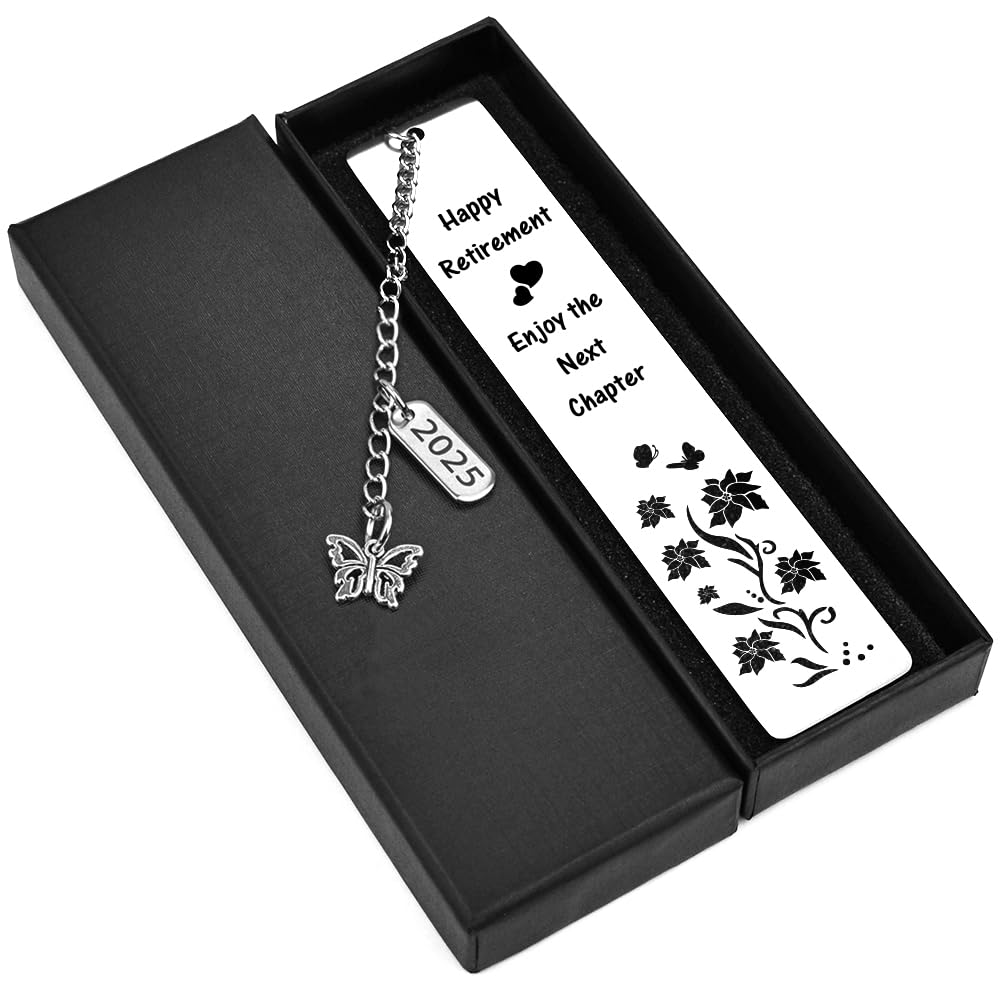 Quimoy Happy Retirement Bookmark 2025, Best Gifts for Retirement, Retirement Gift for Woman Coworker Employee Boss Leader Friend