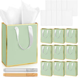 Yeaqee 10 Pack Metallic Paper Gift Bags with Handles Tissue Paper Thank You 5 Senses Gift Bags for Him Her Graduation Baby Showe