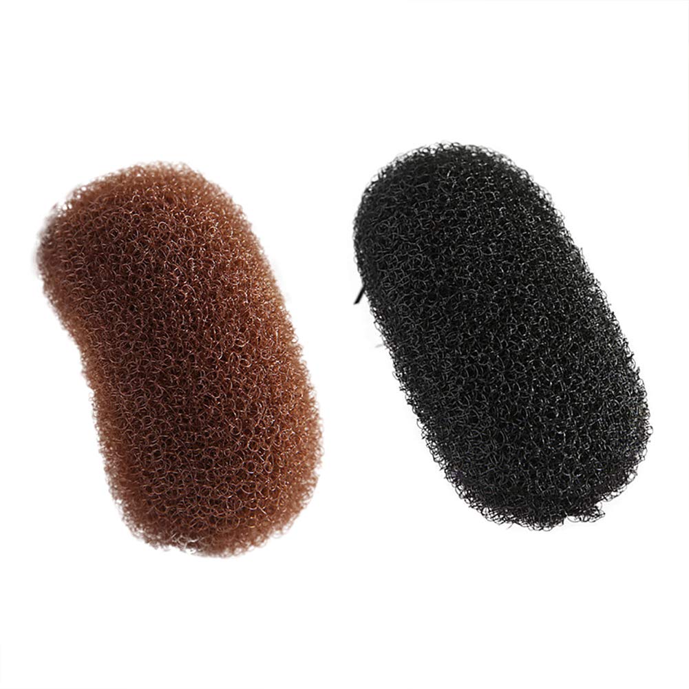2 Pcs Volume Hair Base Inserts Bump It Up Hair Pads Hair Styling Clip Hair Accessories Black and Coffee