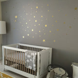 117Pcs Gold Stars Wall Decal Stars Pattern DIY Wall Stickers for Kids Rooms Home Decor