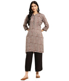 rangita Brown Rayon Knee Length Printed Straight Kurti for Women | Kurta for Women_XL