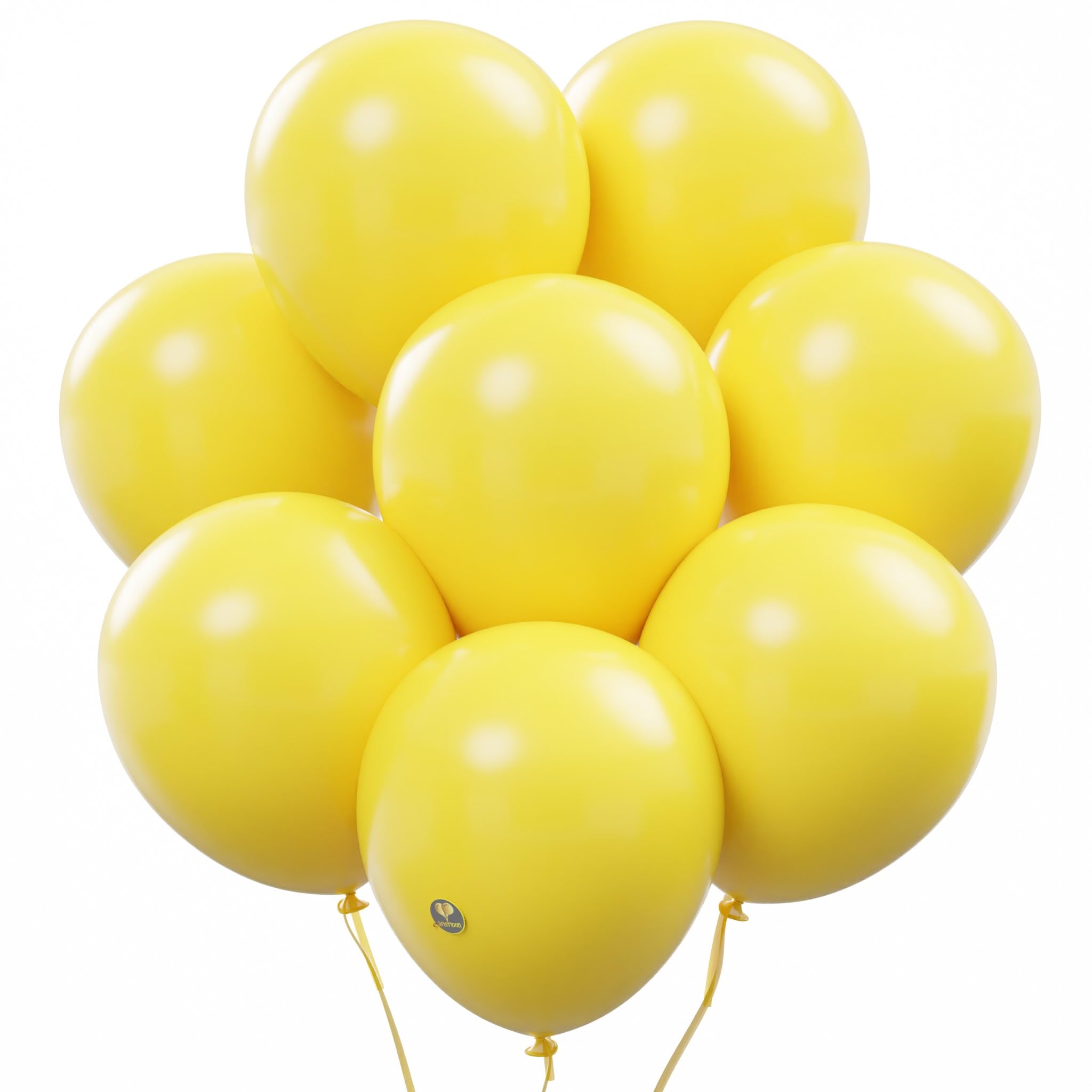 AFTERLOON Biodegradable Balloons 24 pcs Yellow 12 Inch, Matte Color Thickened Extra Strong Latex Helium Float, Multicolor Colorf