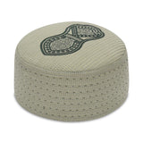 Mtopi Designer Muslim Namaz Cap | Premium Islamic Taqiyah | Elegant Embroidered Prayer Skull Cap|Pista|56