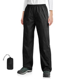 33,000ft Packable Rain Pants for Women Lightweight Waterproof Pants Black