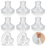8 PCS Silicone Earring Backs, Transparency Secure Earring Backs for Studs, Hypoallergenice Backings Replacements for Studs/Droop