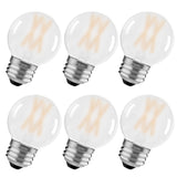 6 Pack G16.5 Frosted LED Bulbs, E26 LED Bulb 60 Watt Equivalent, 6W Dimmable G16 1/2 led Edison Bulb 3000K Soft White, 6W E26 LE