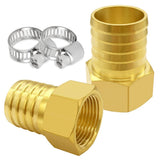 Uenede 2PCS Brass 3/4 NPT Female to 1 Hose Barb Fittings Adapter Connector Include 2 Clamps for Water/Oil/Gas