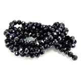 Chengmu 10mm Black Rondelle Glass Beads for Jewelry Making 200pcs Faceted Briolette Shape Crytal Spacer Beads Assortments Suppli