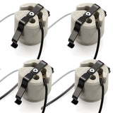 Tellegloww 4 Pack U Clip Porcelain Socket, Medium Base E26 Snap in Keyless Ceramic Socket with 6 Black White Dual Wires, 660W 60